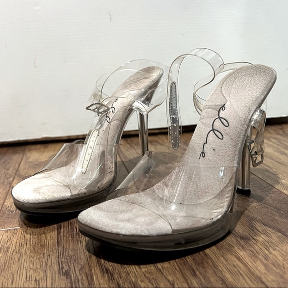 Clear short Ellie competition heels - Picture 1 of 3